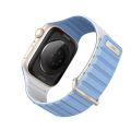 UNIQ Revix Evo Reversible Magnetic Apple Watch Strap for Series 1-8, & SE 41/40/38MM – Powder Blue / White. 