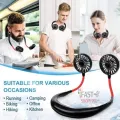 Wearable Shoulder Fan - Fans 3 Speed Adjustable Rechargeable Hands-free Cooling Wearable Portable Sports Mini Neck Fan Hands Free Sport Hanging Neck Fan Random colour. 