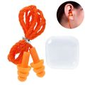Silicone Ear Plugs with 65cm Cord for Sleeping Noise Canceling Concert Study Swimming. 