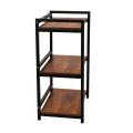 3-Layer Kitchen Accessories Microwave Oven Stand Rack with Wooden Shelves and Black Iron Frame – Multi-Purpose Kitchen Storage Shelf. 