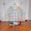 Rainbow Straw Constructor Stem Building Toys 240 pcs Interlocking Plastic Educational Toys Engineering Building Blocks Colorful Motor Skills Toys Gift for Boys & Girls. 