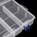 Adjustable Double Layer Component Organizer Storage Box F240 8 Grid Tool Container with Double Buckle Clear White by Electrica. 