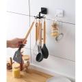 360 Degrees Self-Adhesive Hook Kitchen Bathroom Storage Hanger Wall Hanging Cabinet Shelf Rotating Folding Hooks Foldable Rotatable Mounted Organizer Holder Moisture Proof Swivel Seamless Hangers Mount Adhesive Strong Bearing Manual Detachable. 