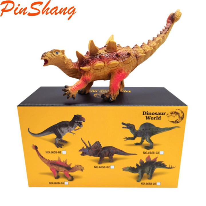 PinShang Children Dinosaur Toys Tyrannosaurus Rex Stegosaurus Brachiosaurus Spinosaurus Triceratops Model Toys