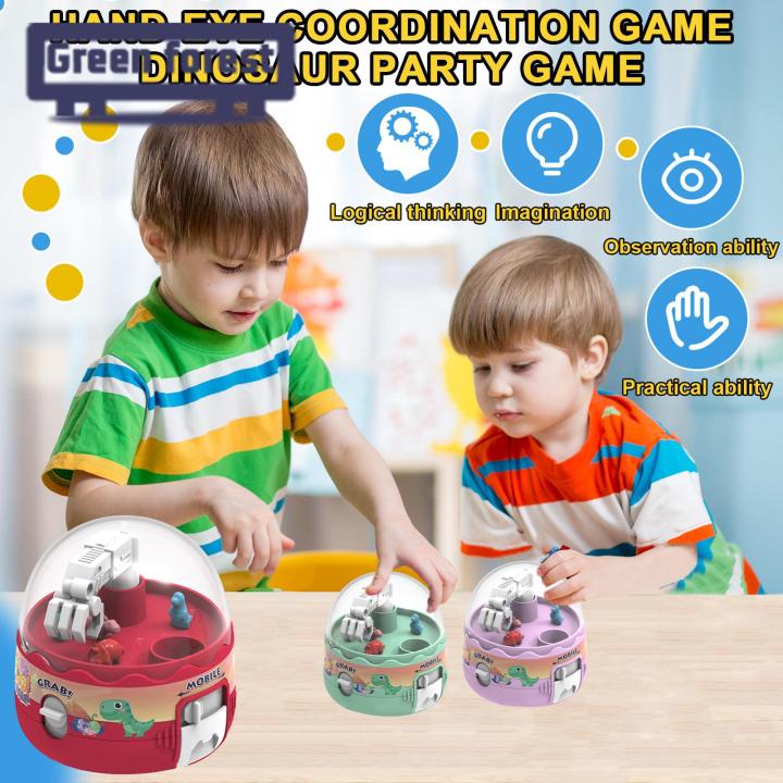 Dino Claw Machine Toy Interactive Dinosaur Claw Machine Toy for Kids Fun Movable Joints Hand-eye Coordination Game Perfect Toddler Gift Mini Dinosaur Claw Machine