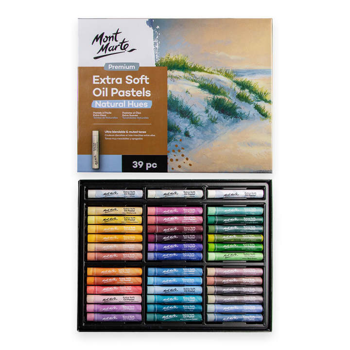 Mont Marte Extra Soft Oil Pastels Natural Hues Premium 39pc