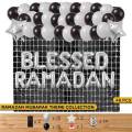 Ramadan Mubarak Foil Letter Theme Collection – Premium Shiny Metallic Hanging Banner Decoration for Home, Mosque, Iftar & Ramadan Celebrations. 