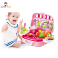 Kitchen Cooking Set For Kids Pretend Play Set Suitcase Portable Toys (25PCS). 