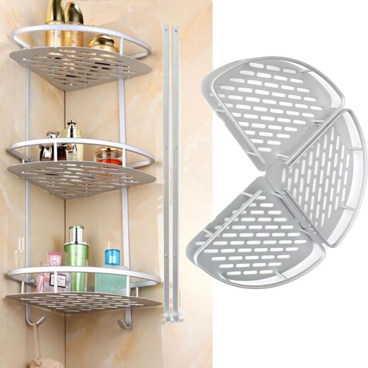 3 Layer Stainless Steel Bathroom Corner Shelf - Silver