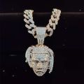 Men Women Hip Hop Xxxtentacion Pendant Necklace With 13mm Cuban Chain Iced Out Bling Hiphop Necklaces Jewelry. 