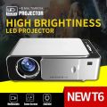 T6 LCD Projection LED Lamp Projector HD 3500 Lumens Portable Projector VGA/WiFi/Android Version USB Support 4K 1080P Red/Silver. 