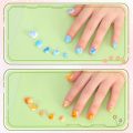 12 / 24 pcs / box Kids False Nails, ABS Material Children Artificial Nail Tip Fashion Full Cover Press Pre-Glued for Party, Nail art for kids. 