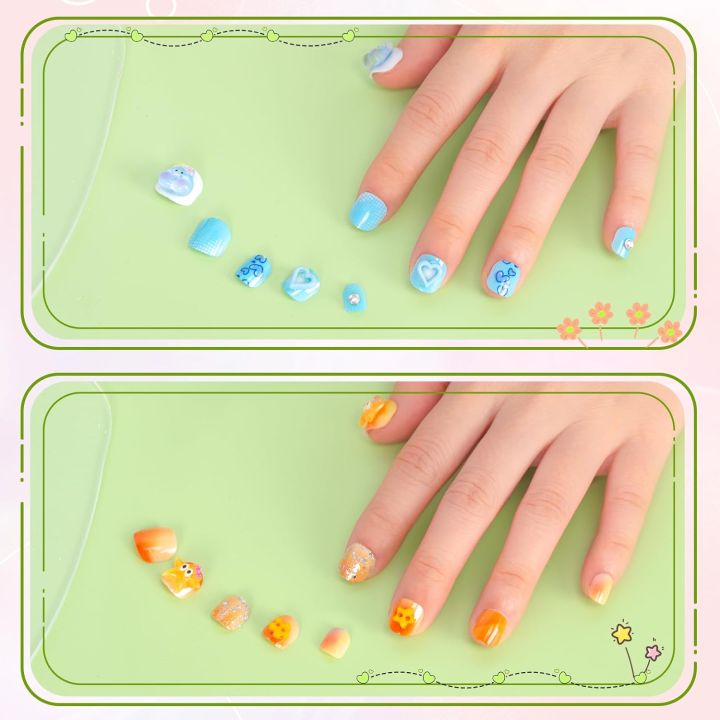 12%20/%2024%20pcs%20/%20box%20Kids%20False%20Nails,%20ABS%20Material%20Children%20Artificial%20Nail%20Tip%20Fashion%20Full%20Cover%20Press%20Pre-Glued%20for%20Party,%20Nail%20art%20for%20kids%20-%20Image%209