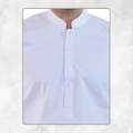 White Latha Cotton Mans Kameez Shalwar for Men's RJ-KS501. 