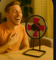 Small Table or Wall Fan - Steel Body Fan - Size 9 Inch-DC 12V. 