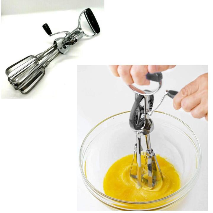 Manual Hand Beater & Egg Whisk - Silver