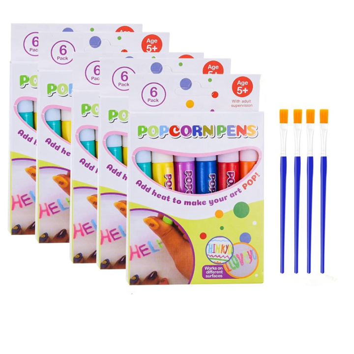 DIY Bubble Popcorn Drawing Pens, Magic Puffy Pens, Popcorn Color Pens, (5 Boxes)