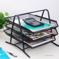 3 Tier Document Tray Metal Mesh Document Rack File Holder Letter Tray for Home Office Desk Organizer Supplies. 
