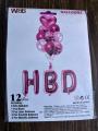 12 Pcs "HBD" With 3 Foil Alphabets | 1 Pcs Heart Shape Balloon | 3 Pcs Latex Balloons | 3 Confetti Balloons | 2 Pcs Metallic Balloons | Elegant Design "HBD" Foil Balloons With 12 Pcs | Beautiful "HBD" Foil For Your Event. 