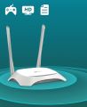 Tp Link WiFi Router Wireless LAN Modem 300Mbps TL-WR840N Ethernet 4 in 1 Booster Range Extender Bridge Access Point Signal Repeatr High Speed Super Fast LAN Cable 2 5dbi Antennas Original Smart LED Mobile Laptop PC. 
