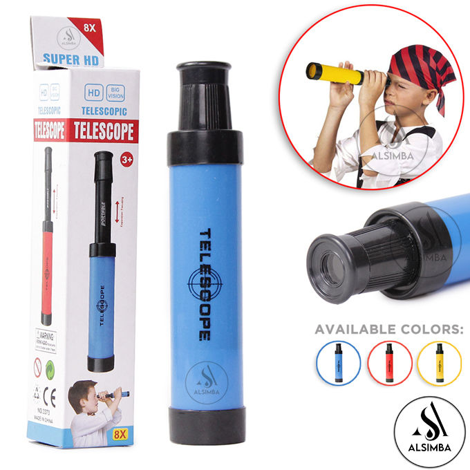 New Mini Telescope Toy For Kids Portable Pocket Retractable Telescope Handheld Collapsible Spyglass Educational Science Toys For Boys Girls Pretend Play - Blue