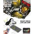Bike Atmosphere Interior RGB LED Strip Light 12 V. 4Pcs 72 LED. Multi Colour with sound active function with remote.. 
