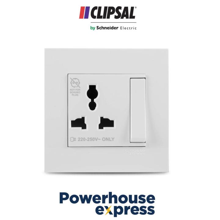 VIVACE 13A International Switch Socket, Switch Board Power Plug, International Switched Socket, Power Plug Switch, Power Switch for Residential and Commercial Purpose, 3 PIN Power Switch Socket, 13A Socket, VIVACE-CLIPSAL KB113LS