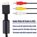 PS2 PS3 AV Cable RCA Composite Audio Video Cord for PlayStation 2, PS3, PSX, Slim, Black. 
