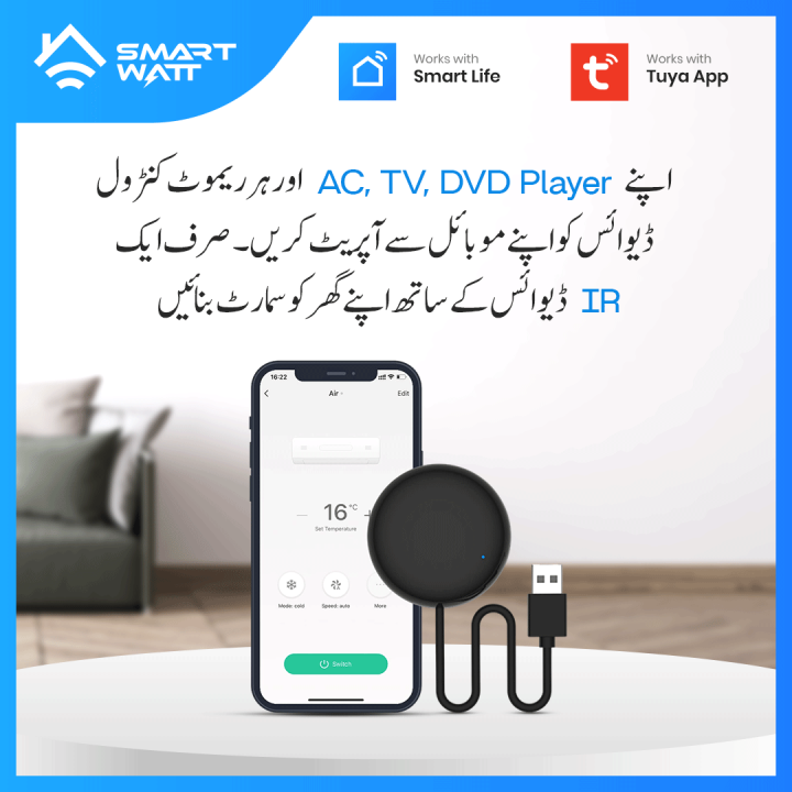 Universal Smart WiFi + IR Remote Control Wi-Fi Remote Controller For Air Conditioner TV DVD Using Tuya App or Smart Life APP