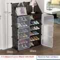 Multi-Layer 4/6 Door Portable Plastic Shoe Cabinet: Economical, Dust-Proof, Space-Saving. 