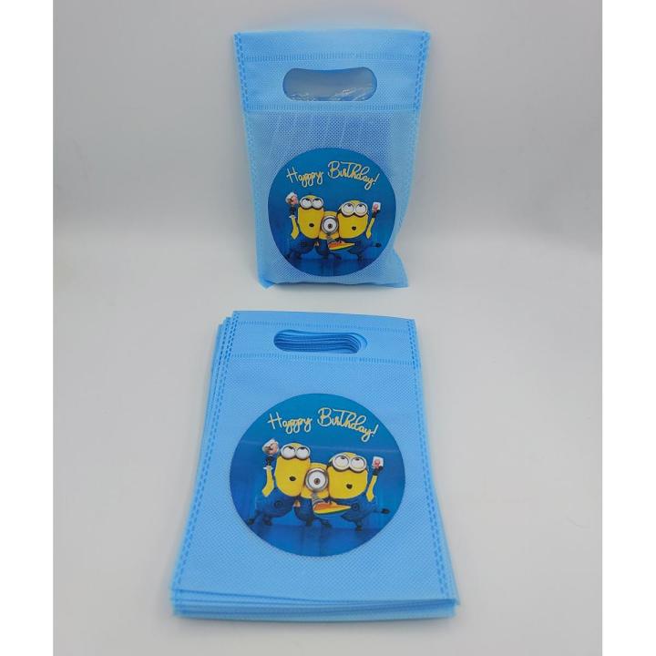 MINIONS THEME FABRIC BAGS PACK OF 10 GOODY BAGS