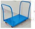 Premium Quality Steel Platform Factory and Mart Use Warehouse Loading Trolley - Hand Truck Push Cart - Load Capacity 500 kg. 