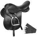 Horse Riding Leather  Saddle  ( 9 pcs Full Set ) Genuine Leather Black. 