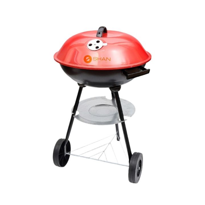 Shan Home Appliances_ Football Charcoal BBQ Grill (17'')