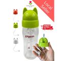Pigeon wide neck teat bottle Straw cap Puting botol straw Baby CAT DESIGN Drinking Training Soft Silicone Non-Spill. 