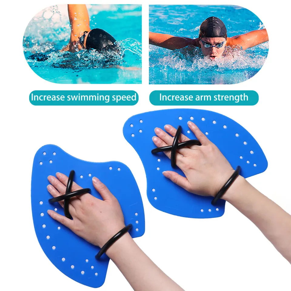 Beginner Swimming Paddle Professional Swimming Hand Paddle Set for Kids Adults Freestyle Training Aid with Silicone Strap Holes Swimming Accessories for Beginners Adults Swimming Paddle Daraz.pk