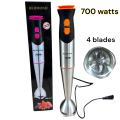 RAF / KOLAX / SURHAN / REDMOND / Silver Crest SI-818 Hand-Blender Stick Hand Immersion Blender 500 Watt 4 BLADES  2 Touch-Speed  and speed control low to high Immersion Multi-Purpose Hand Blender. 