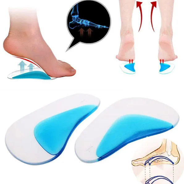 Pair Kids Orthotic Insole Arch Support Silicone Children