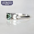Green forest Ring Transparent Fine Workmanship Geometric Finger Ring. 