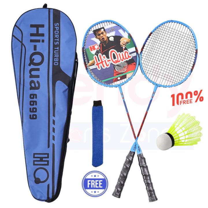 Badminton Rackets with Protective Bag & Shuttle + Towel-Grip | Carbon ...