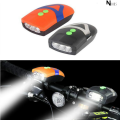 3 LED Bicycle Front Head Light Cycle Light Bicycle Light With Horn Cycle Light With Horn Bike Acces sories Easy To Install For Cycling Safety Flashlight Bell Horn Hooter Siren Alarm Lights & Reflectors. 