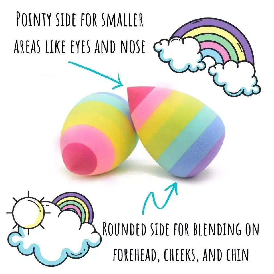 Cosmetics Fresh Rainbow Color Makeup Blending Sponge Pack of 2 Blender  Beauty Blending Foundation puff flawless smooth Beauty Blender Dropped Puff  Sponge | Daraz.pk