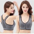 Women Zip Front Sports Bra Wireless Post Surgery Bra Active Yoga Sport Yoga Bra. 