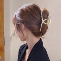 Metal Hairpin Female Beauty Hair Claw Large Shark Clip Hair Catch Headdress Pearl Hair Clip Elegant Hair Accessories. 