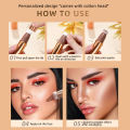 QIBEST Liquid Highlighter With Cushion Applicator Face Makeup Natural Bronzer Moisturizing Cream Soft Makeup Shimmer Highlight. 