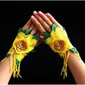 Women's Flower Embroidery Fingerless Glove Female Spring Summer National Glove R2072. 