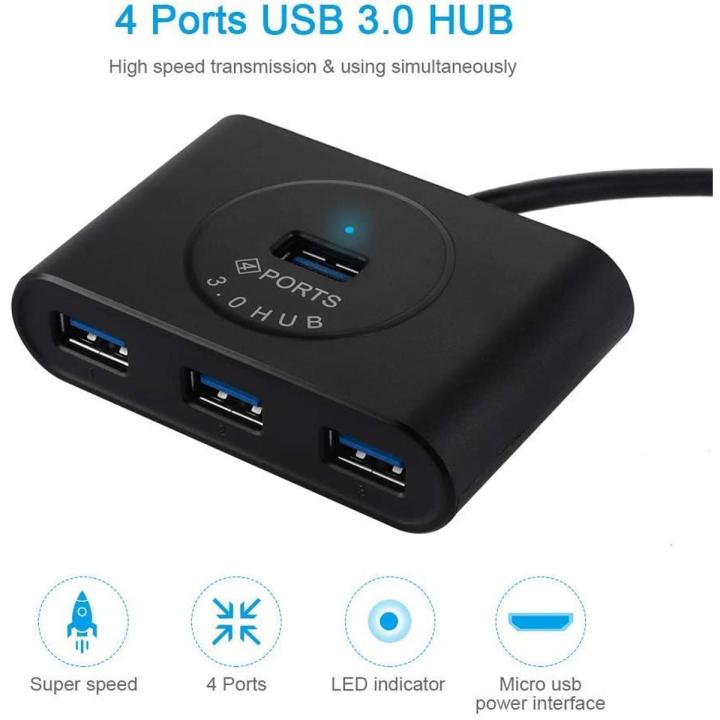 Lukyamzn 7-Port USB 3.0 Data Hub Splitter With 3ft Extension Cable For Laptop PC Surface Pro PS4/5 Flash Drive Mobile HDD PH03327B240 - The Home Depot