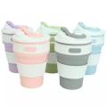 Portable Coffee Cup Collapsible BPA Free Food-Grade Silicone Pocket-Sized Travel Mug With Lid Leak Proof - 350ml. 