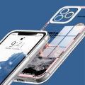 Hontinga for Samsung Galaxy S21 FE 5G Back Cover Sunrise Mountain Crystal Case Camera Protection Transparent TPU Soft Phone Cases. 