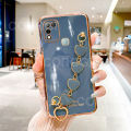 Maitus for Infinix Hot 11 Play Back Cover with Love Heart Bracelet Fashion Chain Plating Shiny Bling Cases Soft Silicone Mobile Phone Case for Girls Boy. 